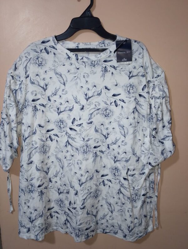Blusa cuello redondo manga 3/4