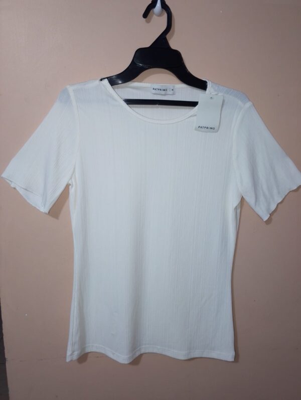 Camiseta unicolor acanalada