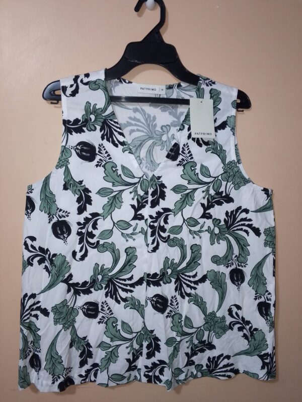 Blusa para mujer, manga sisa, hombros descubiertos, escote en v, textura lisa, silueta amplia