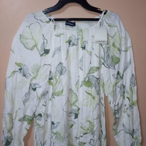 Blusa para mujer, cuello redondo, manga larga, textura lisa, silueta amplia