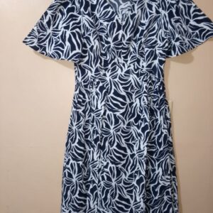 Vestido para mujer, escote en v, manga corta, silueta amplia