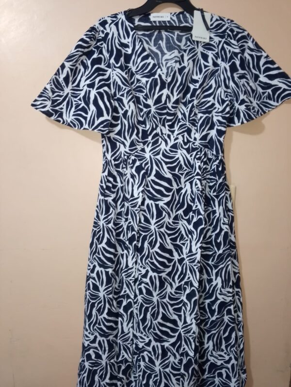 Vestido para mujer, escote en v, manga corta, silueta amplia