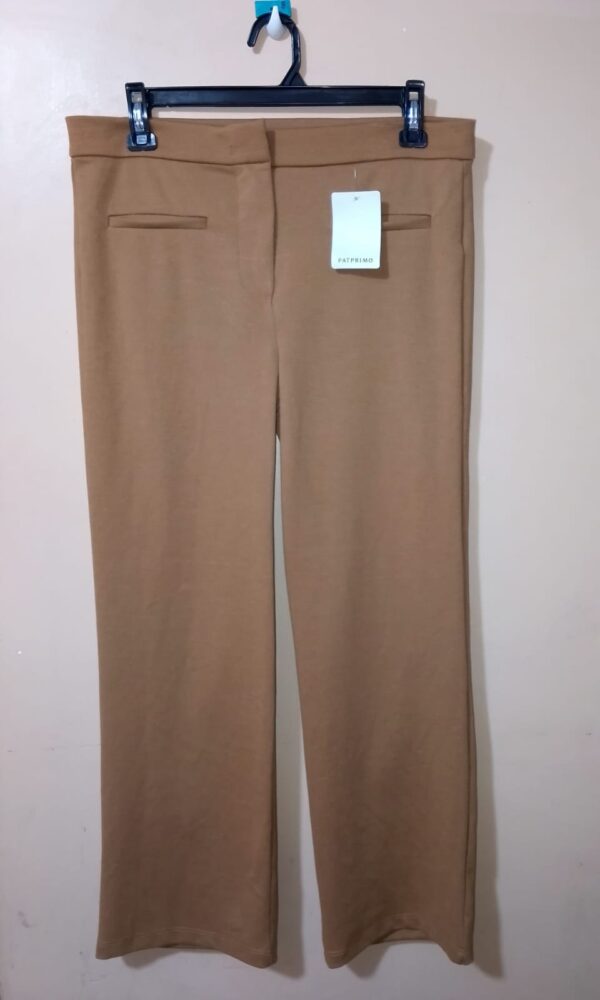 Leggins Unicolor, Tiro Alto, Bota Recta Con Simulación Bolsillos Ribete