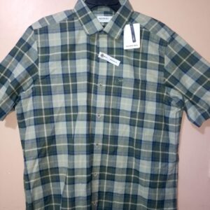Camisa estampada a cuadros manga corta
