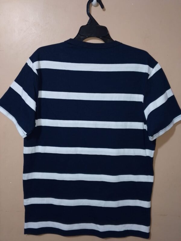 Camiseta para hombre, cuello redondo, manga corta, con franjas de colores
