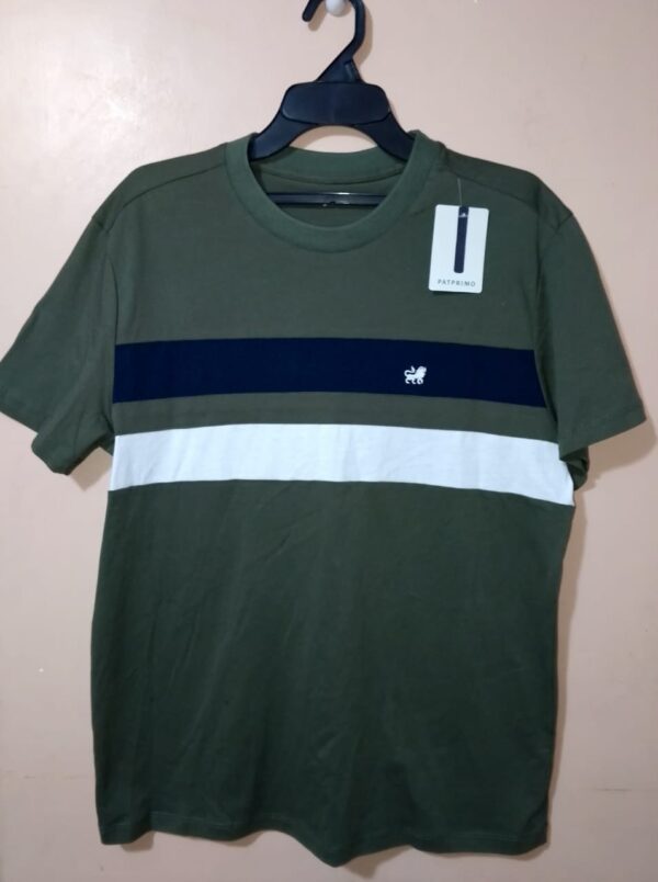 Camiseta para hombre, cuello redondo, manga corta, con bloques de color