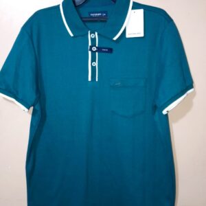 Polo para hombre, cuello tejido, manga corta, silueta slim, diseño unicolor, bolsillo de parche