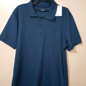 Polo para hombre, cuello tejido, manga corta, silueta regular, diseño unicolor, sin bolsillo