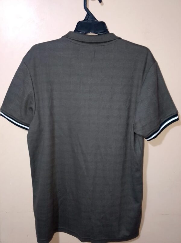 Polo para hombre, cuello tejido, manga corta, silueta slim, diseño unicolor