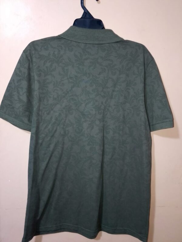 Polo para hombre, cuello tejido, manga corta, silueta regular, sin bolsillo, estampado botánico