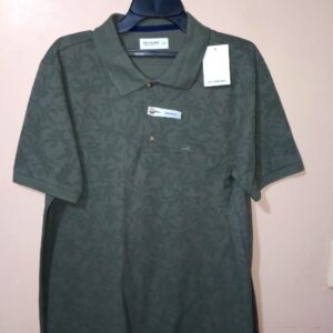 Polo para hombre, cuello tejido, manga corta, silueta regular, sin bolsillo, estampado botánico