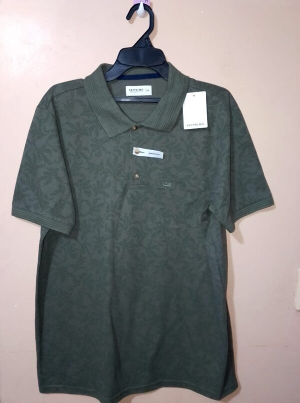 Polo para hombre, cuello tejido, manga corta, silueta regular, sin bolsillo, estampado botánico