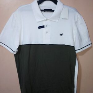 Polo para hombre, cuello tejido, manga corta, silueta regular, sin bolsillo, estructura con bloque de color