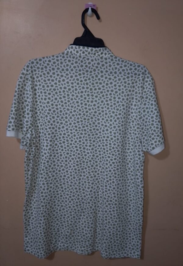 Polo para hombre, cuello mao, manga corta con puño, silueta slim, sin bolsillo, estampado botánico