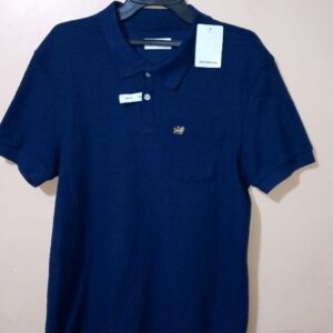 Polo para hombre, cuello tejido, manga corta, silueta slim, unicolor